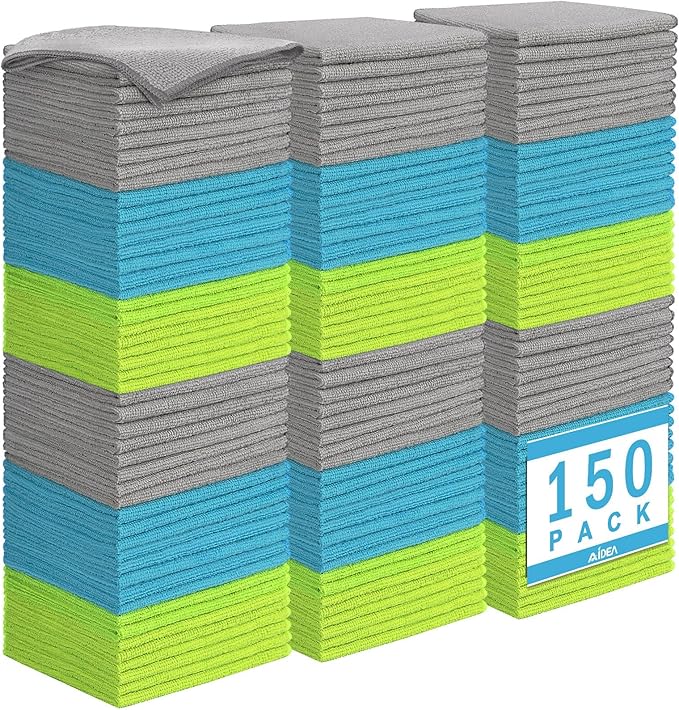 AIDEA Microfiber Cleaning Cloth-150PK, Soft Microfiber Towels