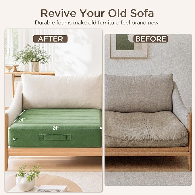 Codi Thick Replacement Couch Cushions, Upholstery Foam