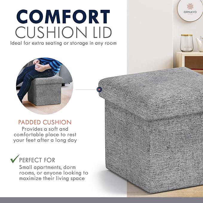 Ornavo Home Small Storage Ottoman,