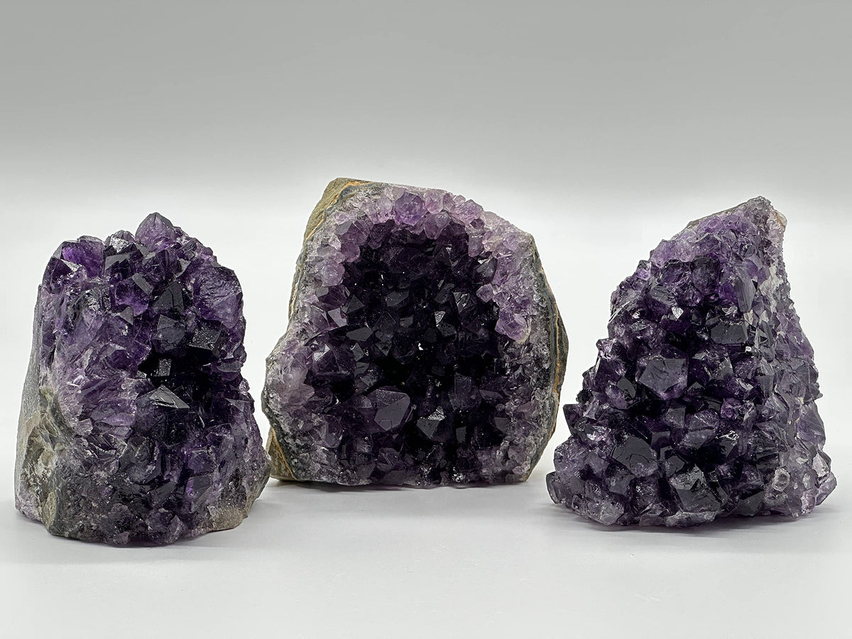 GAF TREASURES Uruguayan Deep Purple Amethyst Cluster, Amethyst Geode, Raw Amethyst, Amethyst Cathedral, Amethyst Druze, Amethyst Crystal (0.3-0.5 lb)