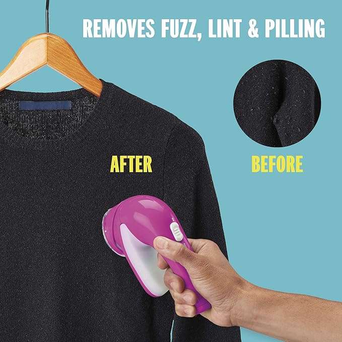 Conair Fabric Shaver and Lint Remover, Battery Operated Portable Fabric Shaver