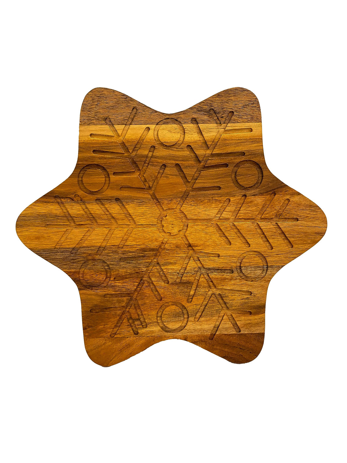 Affinity Decor Wood Cutting Board for Kitchen Star Shaped Wooden Cutting Board with Grooves, Christmas Decorative cutting board for Cheese and Veggies and Charcuterie Serving Platter 11"L x 11"W