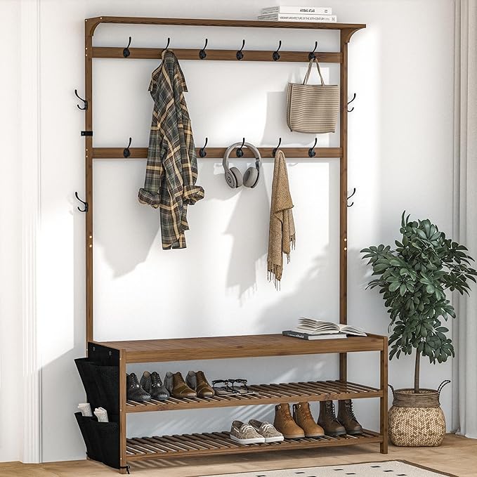 AMBIRD 6-in-1 Bamboo Hall Tree