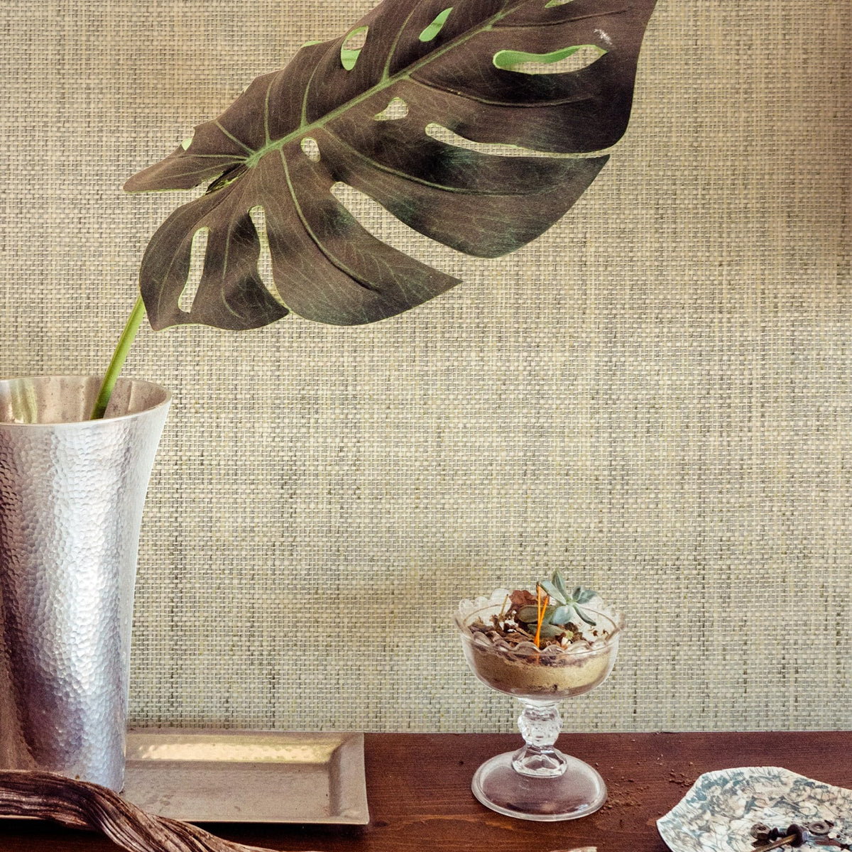 Ansehan Grasscloth Textured Wallcovering W712 Terraces Collection 36" W x 8 Yard L, Natural Modern Paper Weave, Non Prepasted Home Décor for Boho Living Sapce Feature Wall, Beige/Gray/Wheat