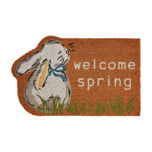 Mud Pie Bunny Coir Door Mat; 17 3/4" x 29"