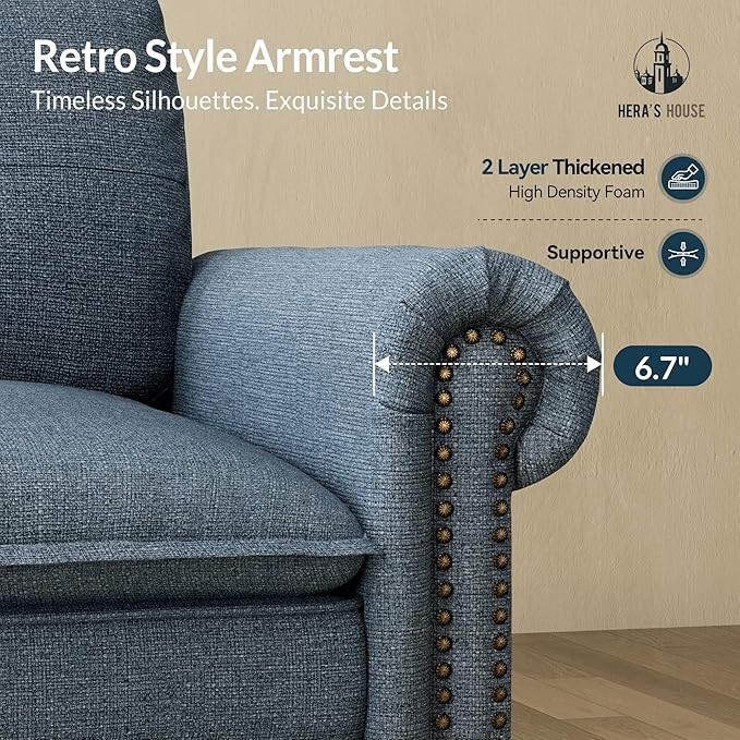 HERA'S HOUSE 73.2" Mid-Century Modern Loveseat, Oversized Sectional Couch