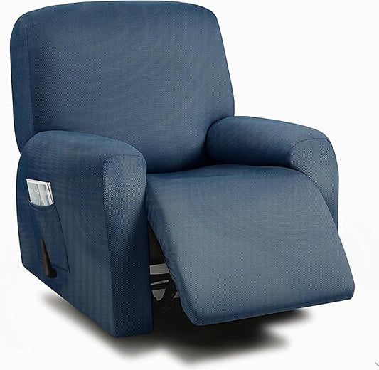 ULTICOR 4-Piece, 1 Seat Recliner Cover, Yarn Dyed Reclining Chair Covers