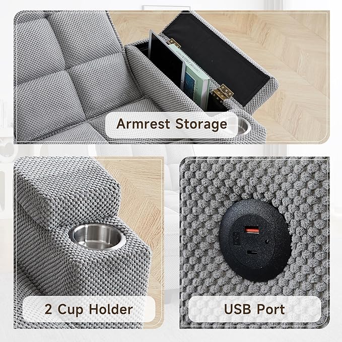 Auvsoce 71" Loveseat Recliner Chair