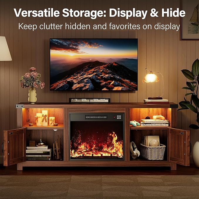 YESHOMY LED Fireplace TV Stand