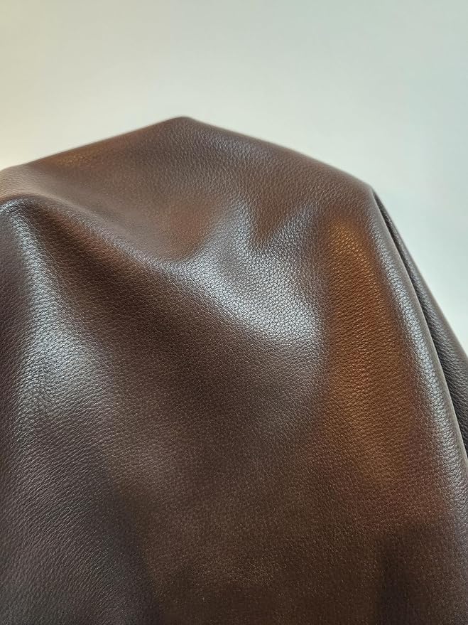 NAT Leathers | Cacao Brown Pebblegrain Soft Faux Vegan Leather PU | 2 Yards Cut