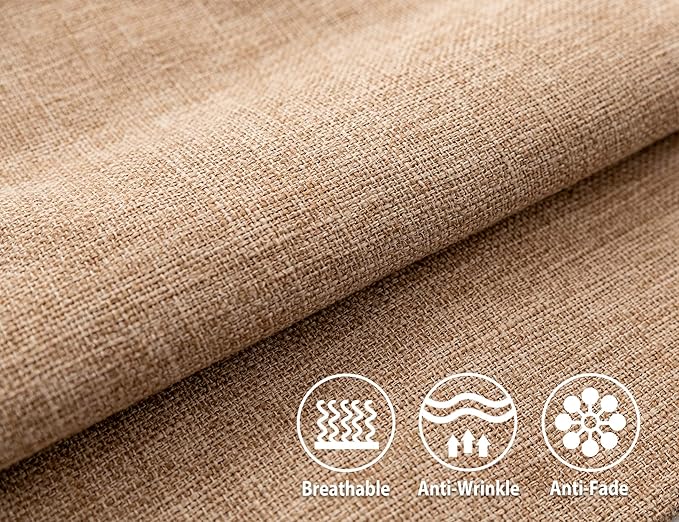 Stellhome Linen Throw Pillow Covers Square Solid Farmhouse Burlap Cushion Covers