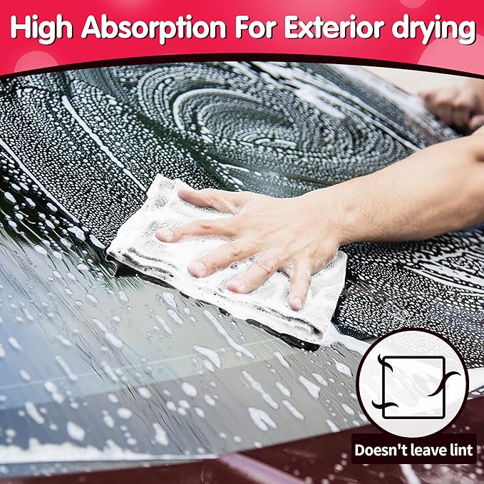 FIXSMITH White Microfiber Cleaning Cloth, Reusable Shop Towels, Microfiber