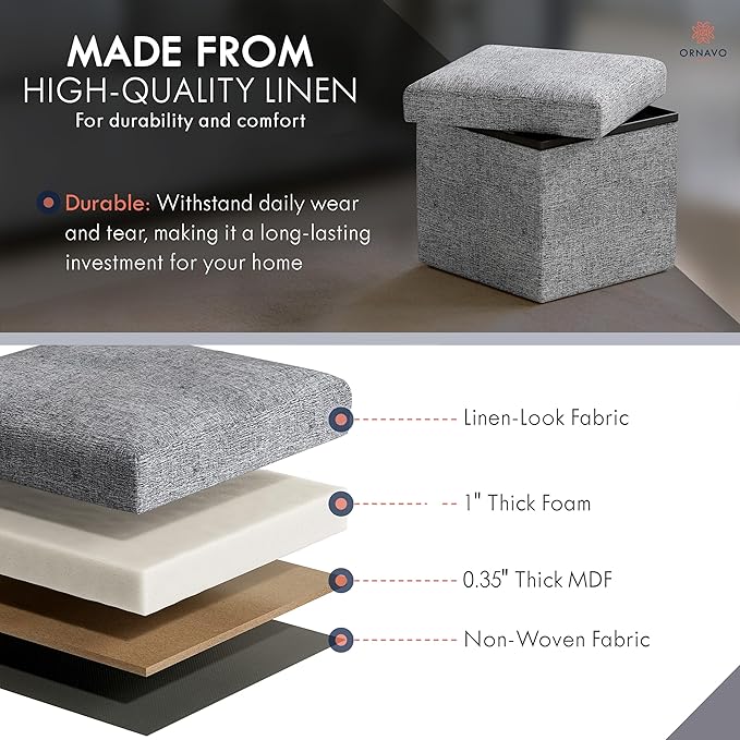 Ornavo Home Small Storage Ottoman,