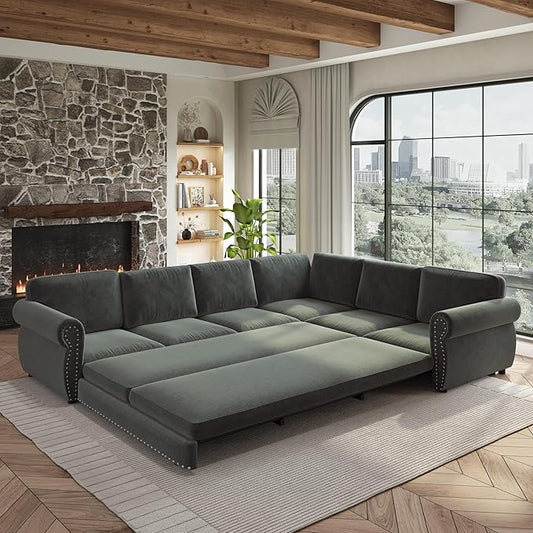 118" L-Shaped Sleeper Couch Bed