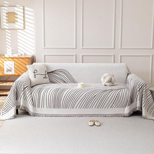 Boho Chenille Couch Cover for Dogs, Non Slip Sofa Cover, Couch Slipcover Covers