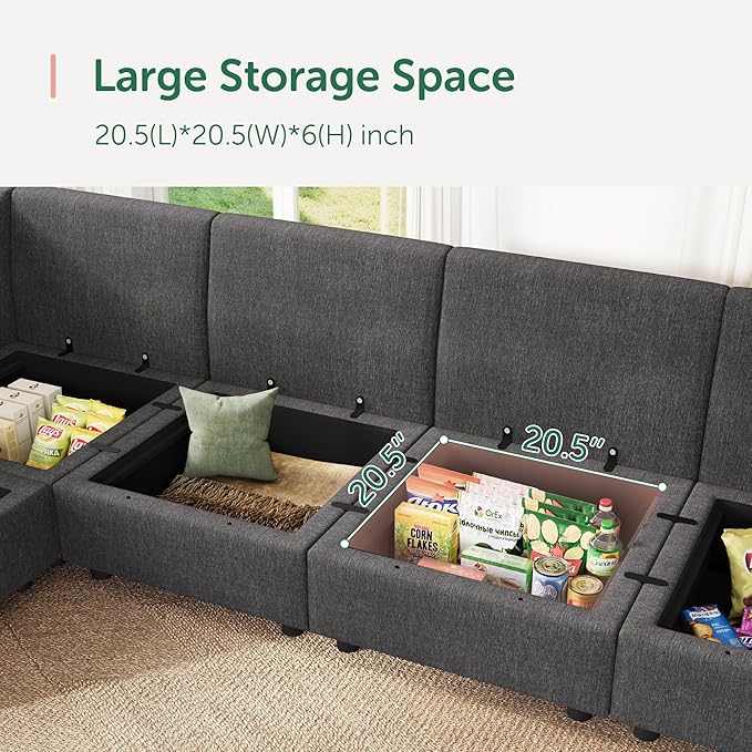 HONBAY Modular Sectional Sofa L Shaped Sectional Couch