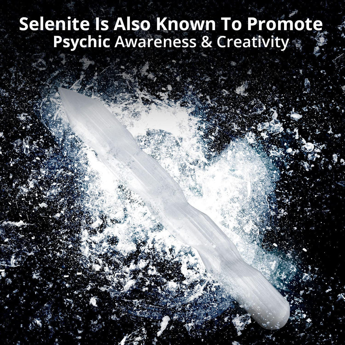 Himalayan Glow WBM Selenite Crystal Wand, High Energy Crystals for Healing and Meditation - 6 Inches