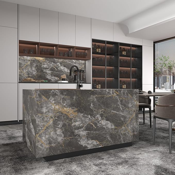 BAYYA Marble Contact Paper for Kitchen Counter Granite Countertop Peel and