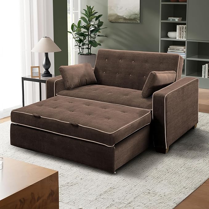 Serta Ainsley 72.6" Convertible Sleeper Sofa, Queen Size, Dreamcoil Comfort