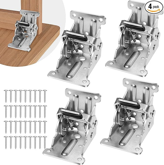 4 Pack Folding Brackets, Self-Lock Hinge