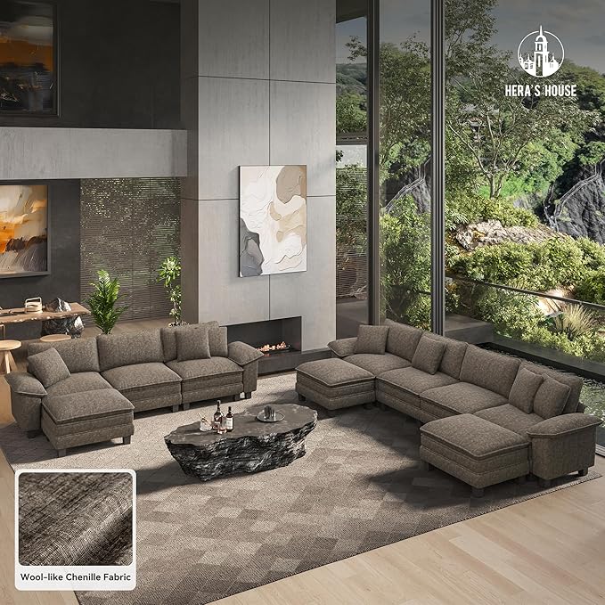 HERA'S HOUSE 158" Modular Sectional Sofa, Oversized U Shaped Couches