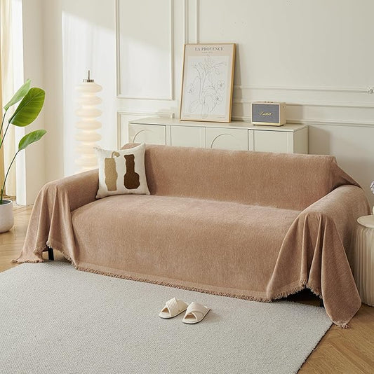 Couch Cover for Dogs, Boho Sofa Covers for 3 Cushion Couch, Chenille Sofa