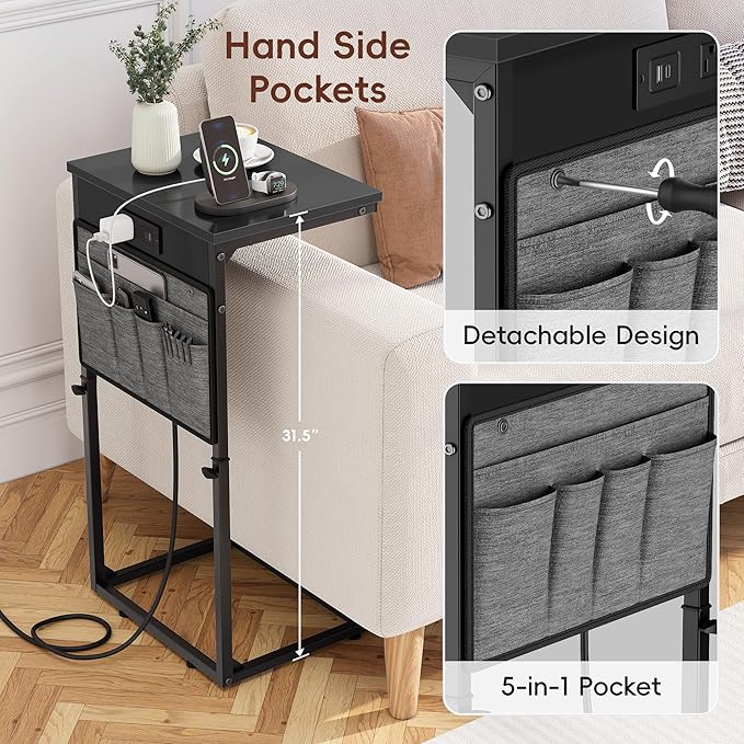 Vagusicc C-Shaped End Table Set of 2