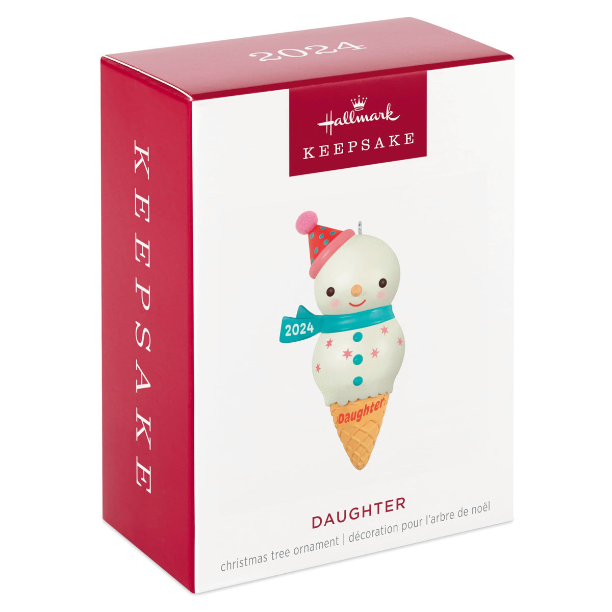 Hallmark Keepsake Christmas Ornament 2024, Daughter Snowman Ice Cream Cone 2024, Family Gifts