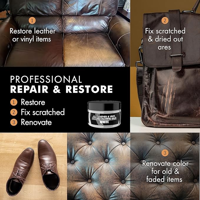 FORTIVO Leather Recoloring Balm, Leather Repair Kit