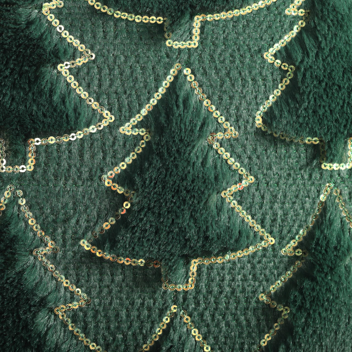 4TH Emotion Christmas Tree Decorative Lumbar Pillow Covers 12x20 Set of 2, Green Soft Plush Faux Fur Farmhouse Throw Cushion Cases for Xmas Winter Holiday Home Decorations