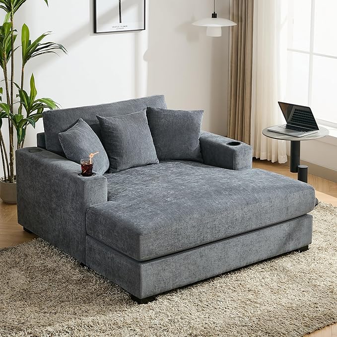 Merax Modern Upholstered Indoor Chaise Lounge